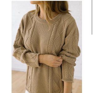 Tradlands Modern Fisher Alpaca Sweater in Hazel Brown (small)